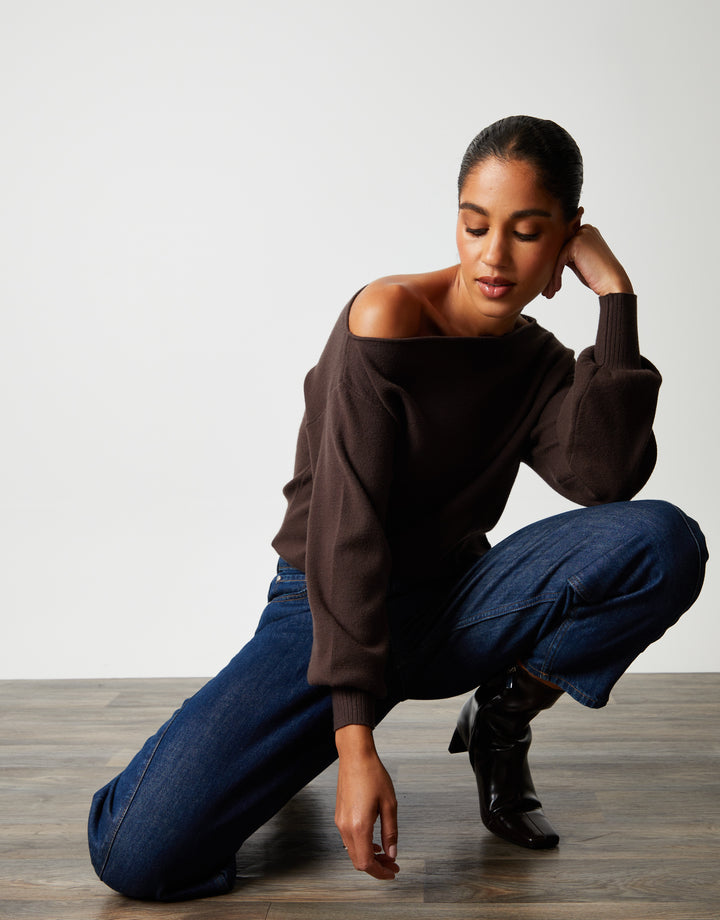 Indigo Wash Barrel Leg Jeans