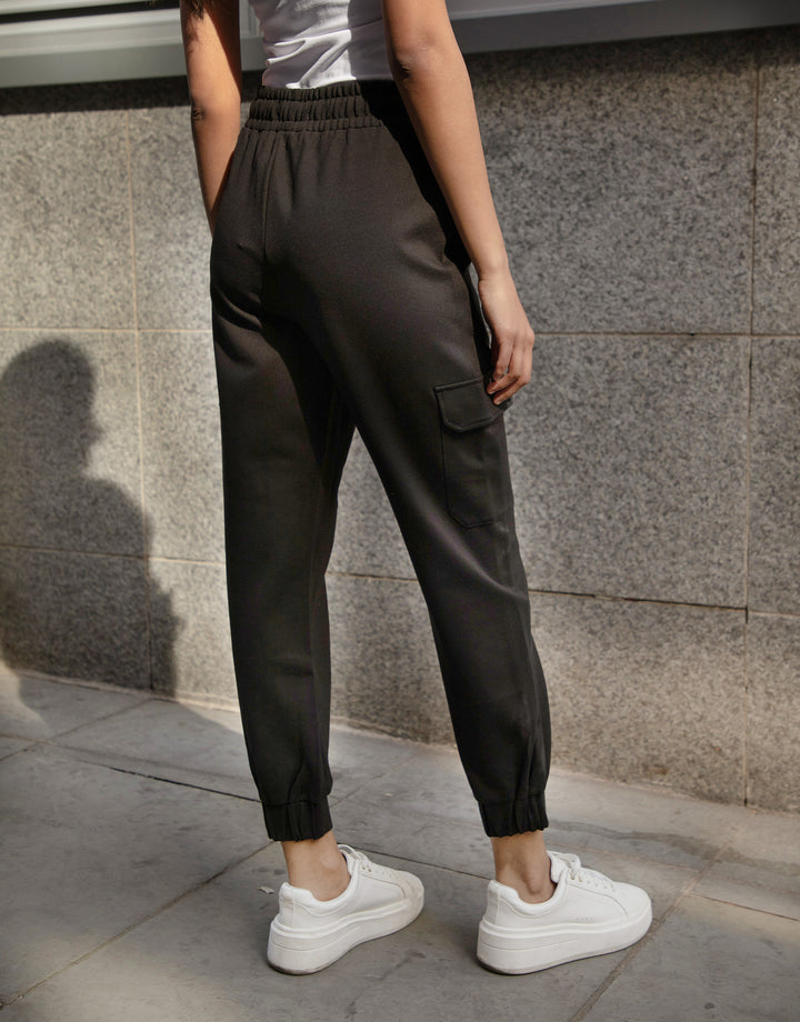 Black Cargo Ponte Joggers