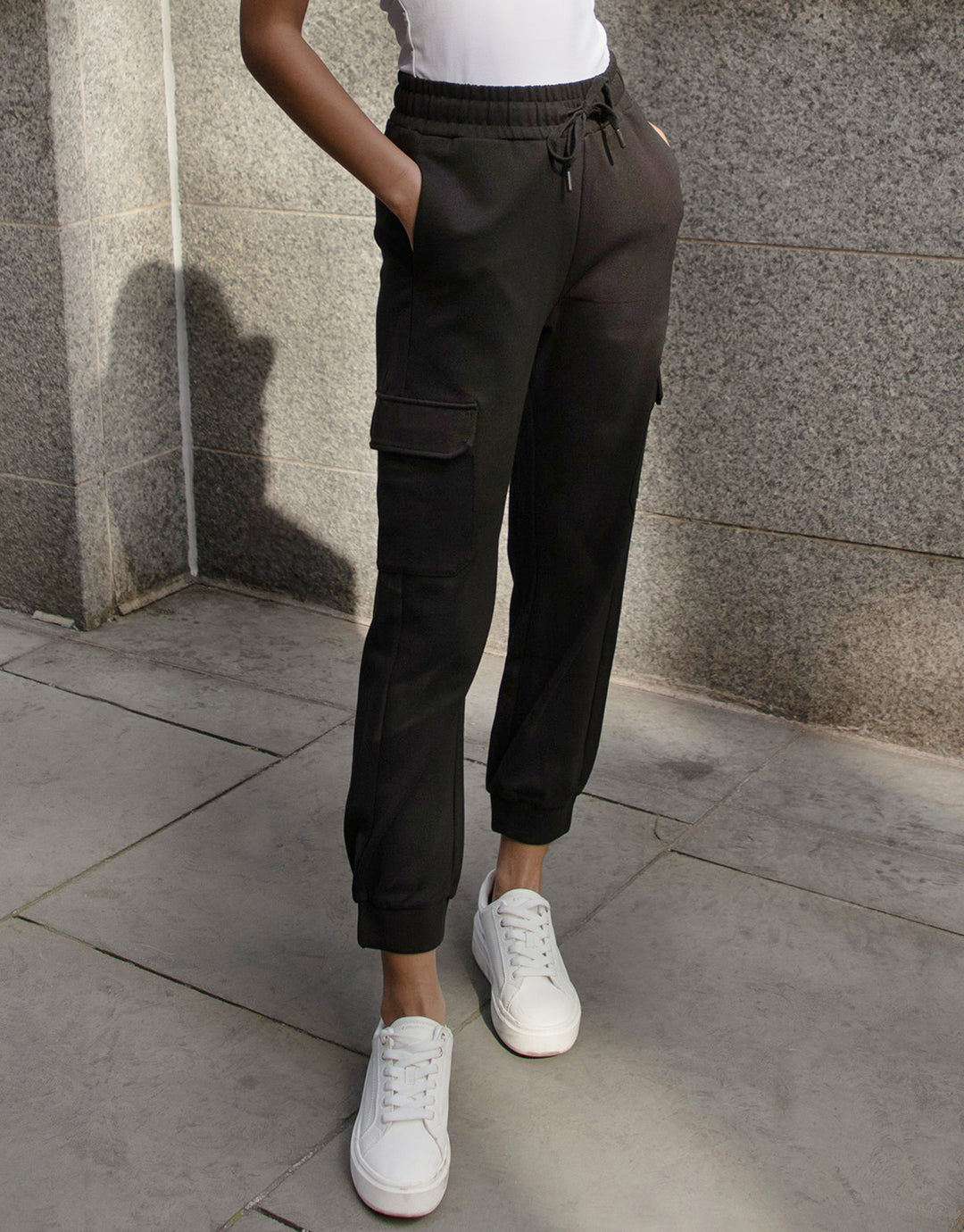 Black Cargo Ponte Joggers