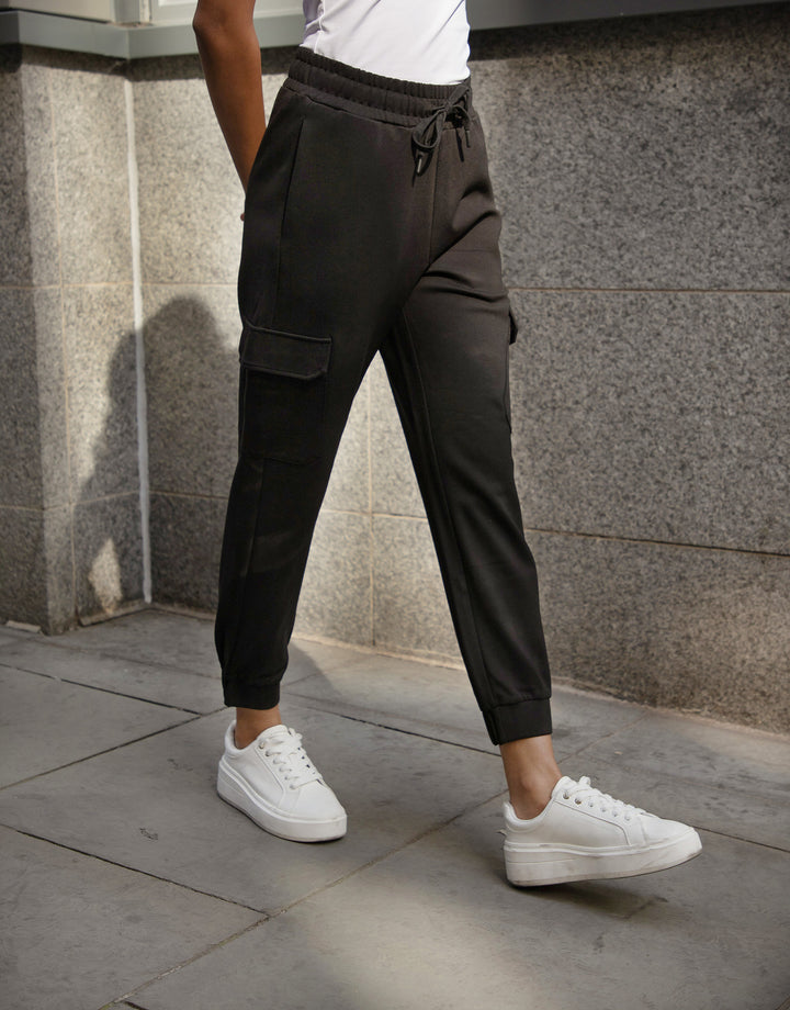 Black Cargo Ponte Joggers