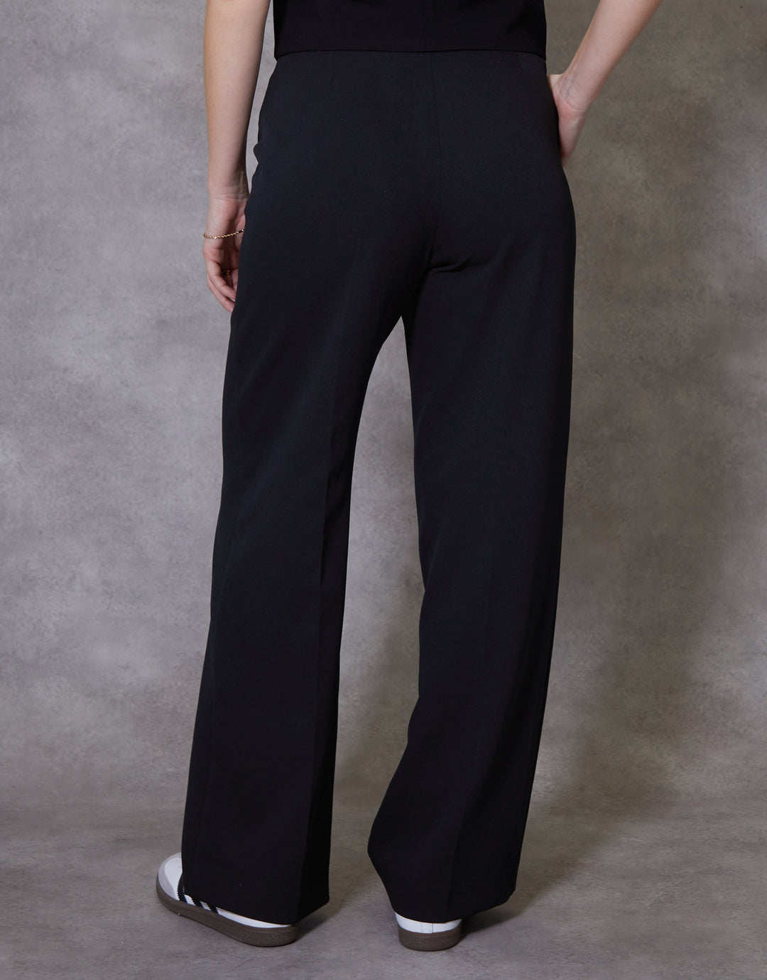 Black Wide Leg Tailored Trousers