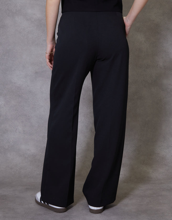 Black Wide Leg Tailored Trousers
