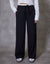 Black Boxer Waist Wide Leg Trouser