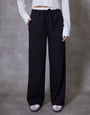 Black Boxer Waist Wide Leg Trouser