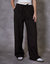 Chocolate Brown Pinstripe Boxer Waist Wide Leg Trouser