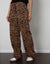 Wide Leg Jersey Trousers in Leopard Print