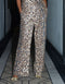 Women's Leopard Print Sequin Trousers