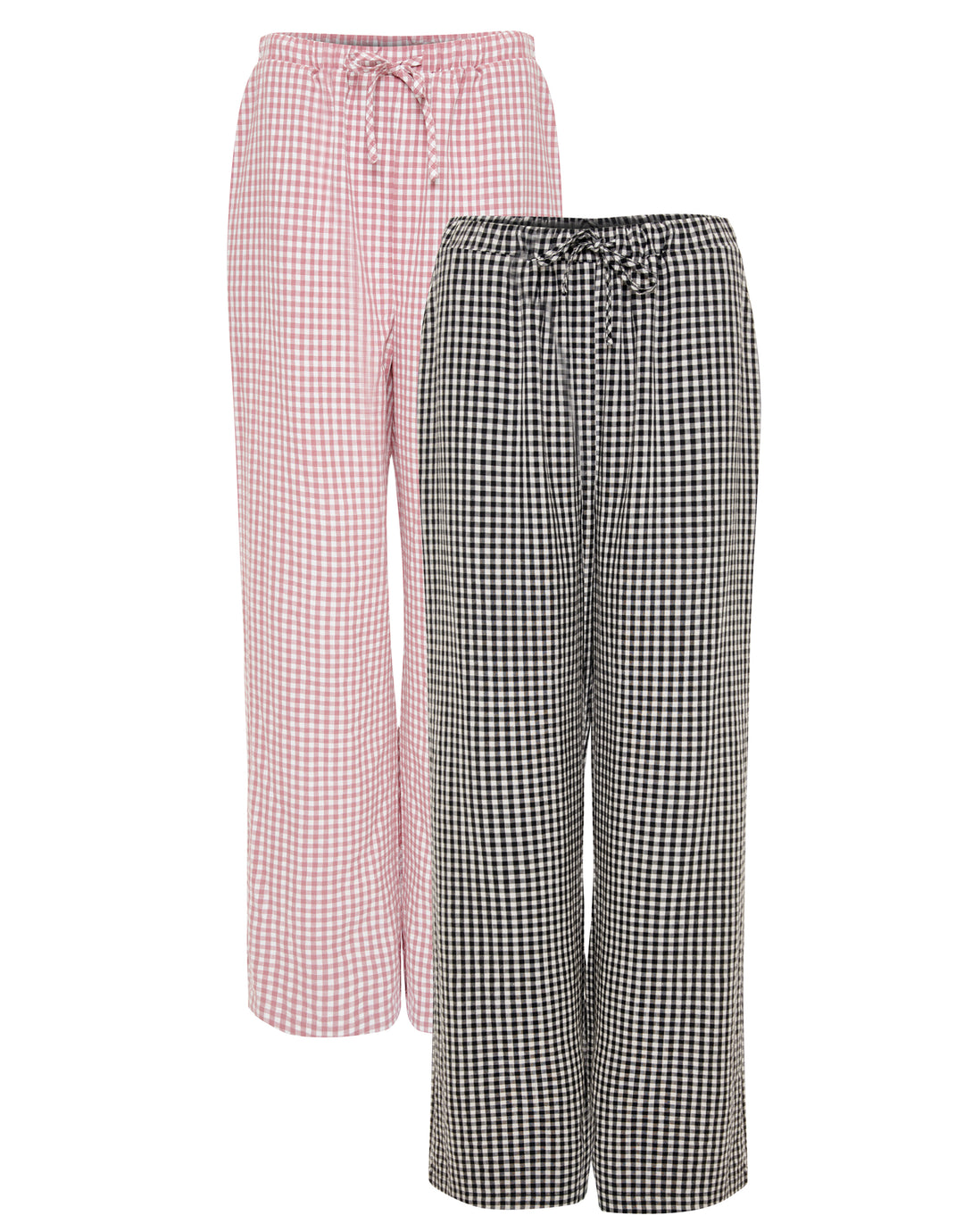 Black & Pink Gingham Wide Leg Trousers (2 Pack)
