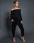 Black Velvet Hotfix Paperbag Waist Trousers