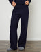 Navy Cosy Rib Pull On Wide Leg Joggers