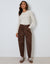 Brown Corduroy Barrel Leg Trouser