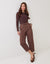 Curved Seam Barrel Leg Trousers in Brown