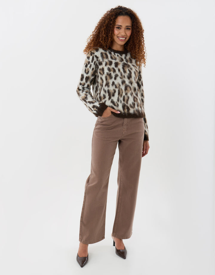 The Classic Straight Leg Jeans in Mocha Brown
