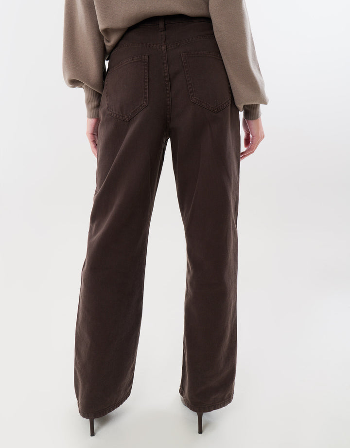 The Classic Straight Leg Jeans in Chocolate Brown