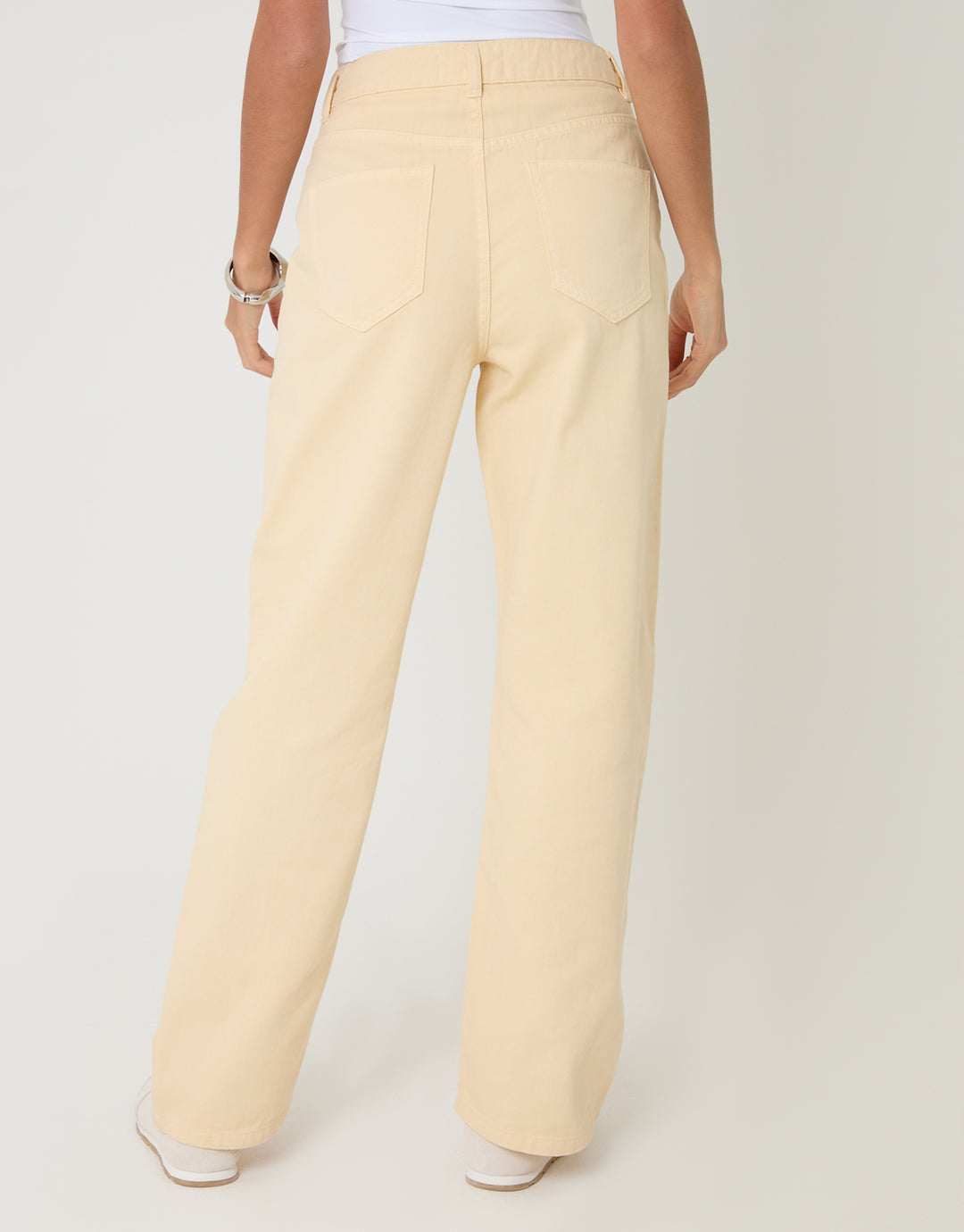 Threadbare Straight Leg Jeans in Yellow  - back view