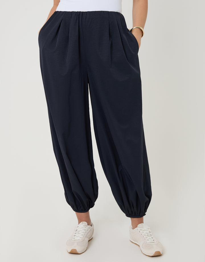 Navy Balloon Trousers with Pockets