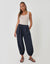 Navy Balloon Trousers with Pockets