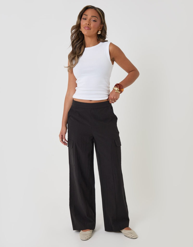 Wide Leg Curve Seam Trousers