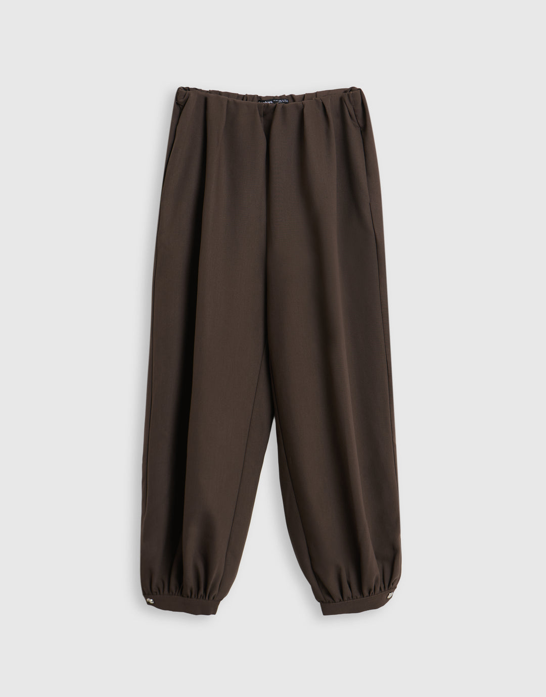 Balloon Trousers with Button Cuffs in Brown