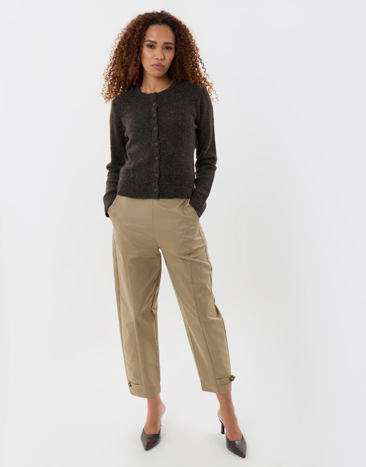 Barrel Leg Trousers in Beige