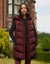 Berry Red Longline Padded Gilet