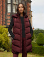 Berry Red Longline Padded Gilet
