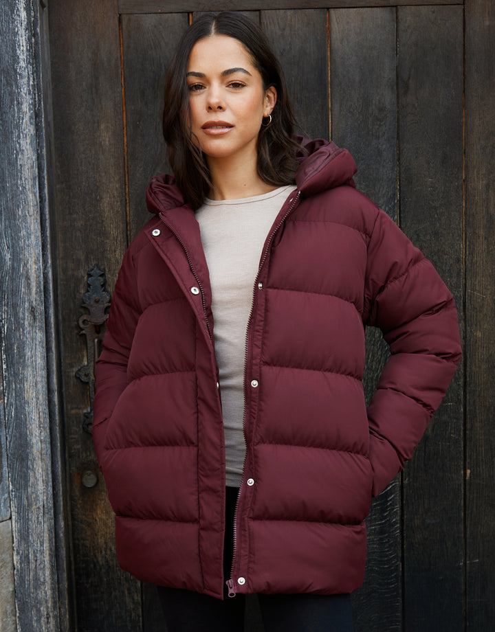 Berry Red Puffer Jacket