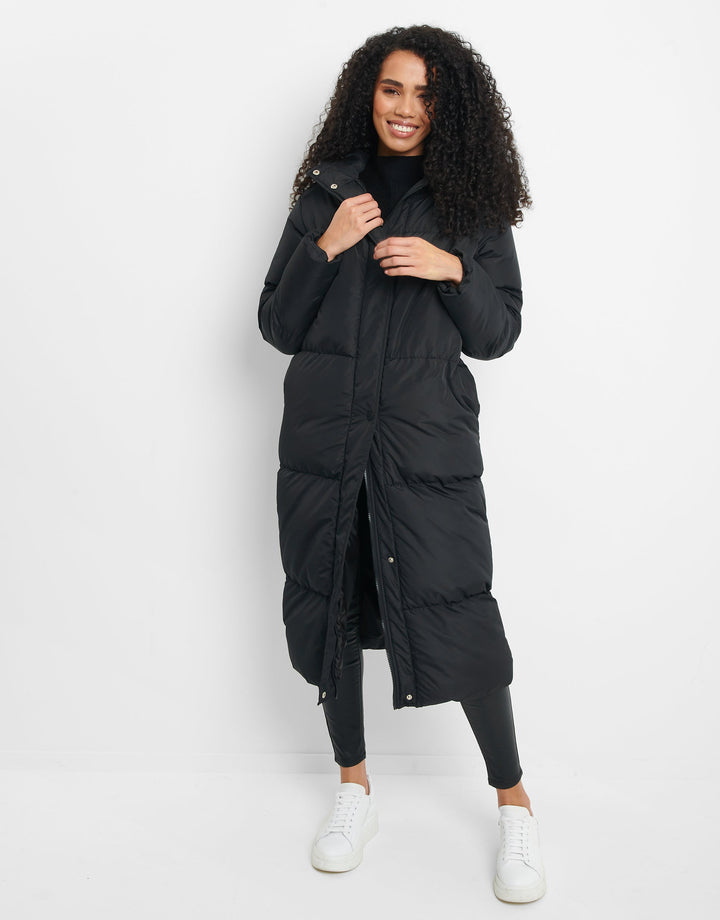 Black Petite Maxi Puffer Jacket