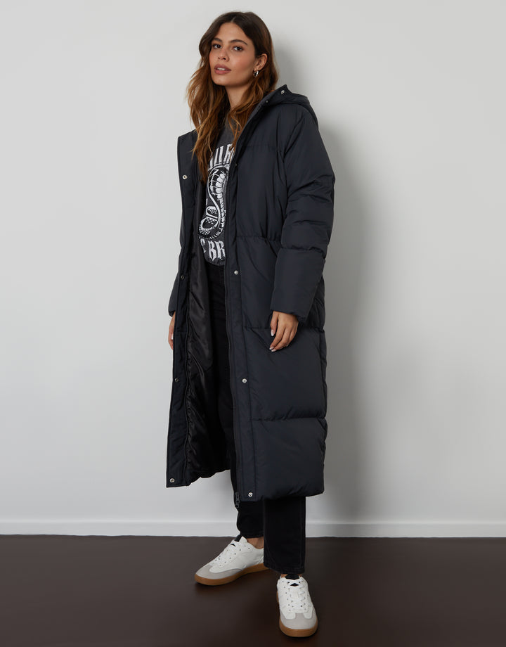 Charcoal Grey Maxi Puffer Jacket