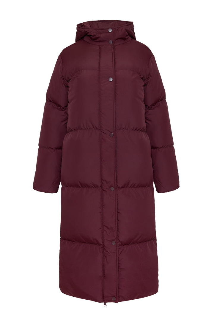Berry Red Maxi Puffer Jacket