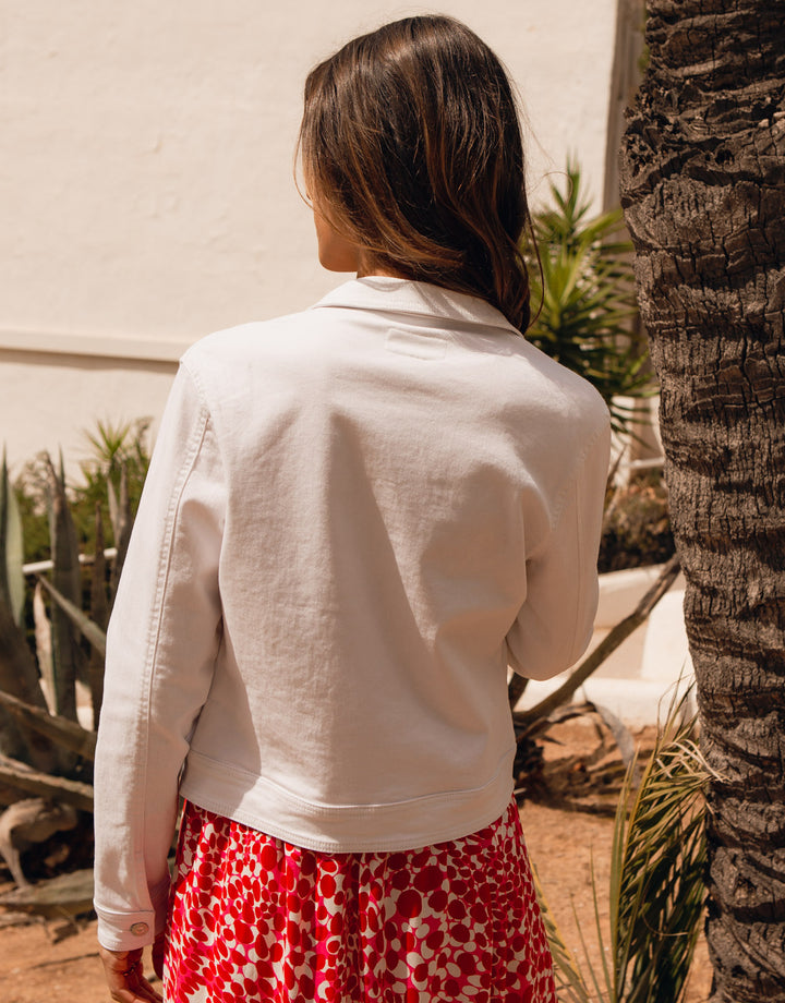White Stretch Denim Jacket