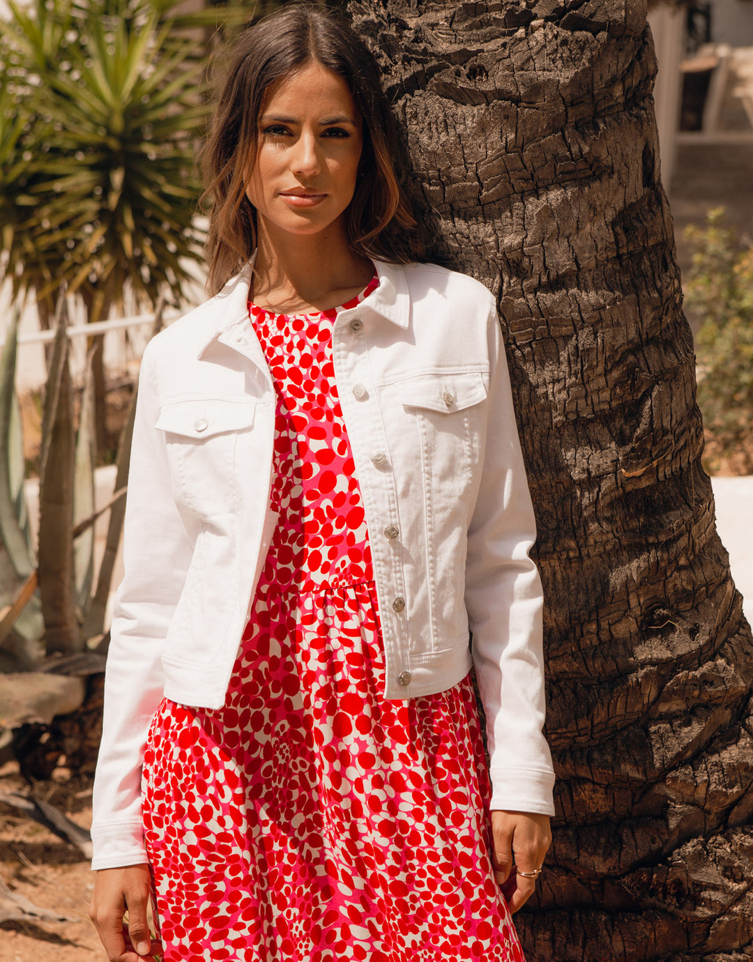 White Stretch Denim Jacket