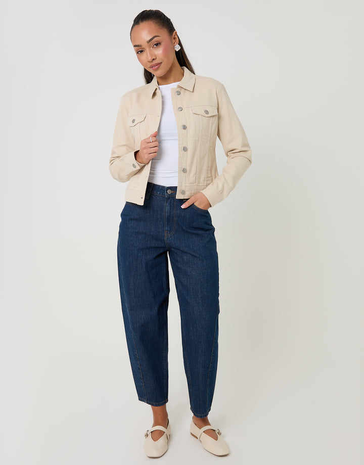 Ecru Stretch Denim Jacket