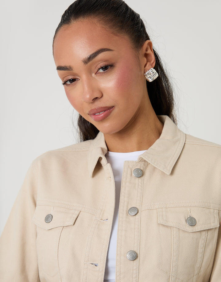 Ecru Stretch Denim Jacket