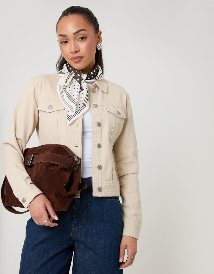 Ecru Stretch Denim Jacket