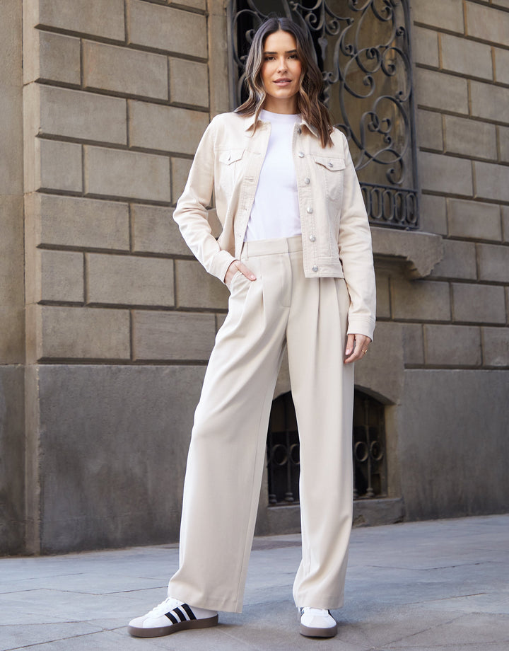 Ecru Stretch Denim Jacket