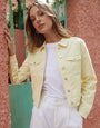 Yellow Stretch Denim Jacket