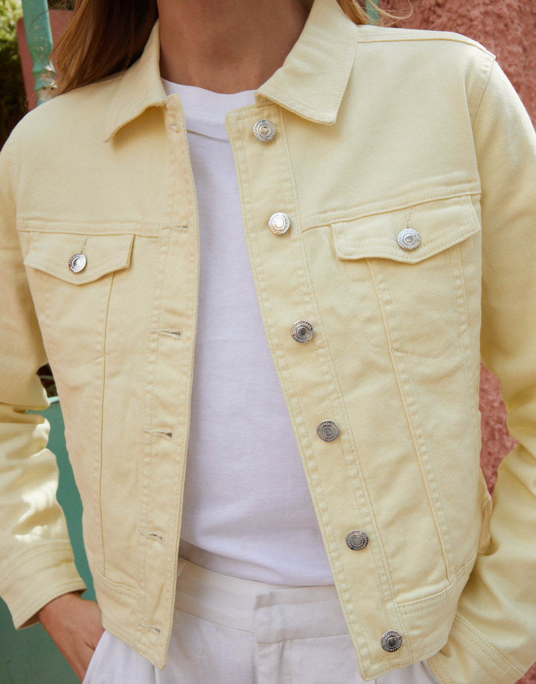 Yellow Stretch Denim Jacket
