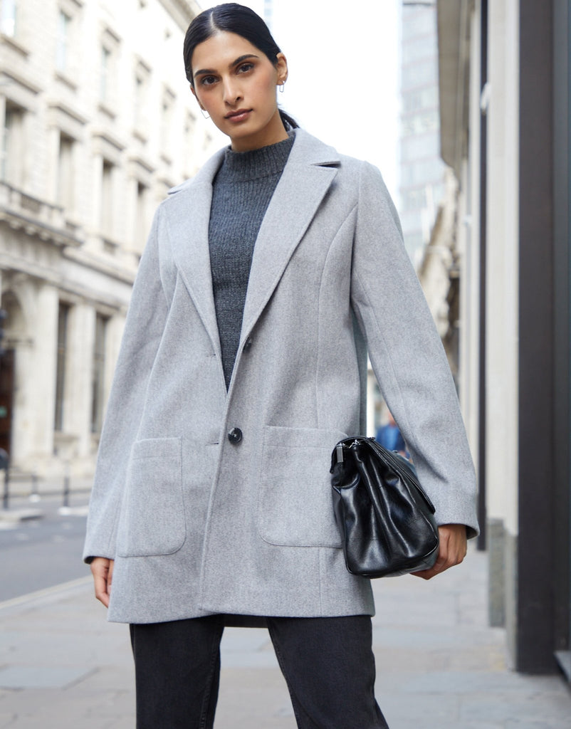 Single Breasted Relaxed Formal Coat