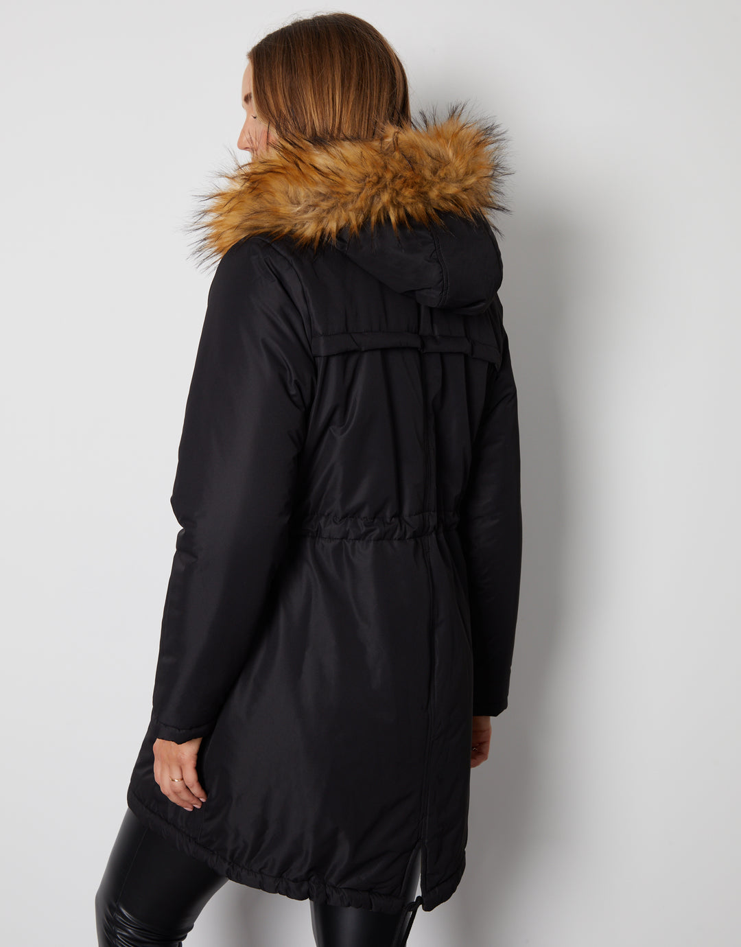 Black & Khaki Reversible Hooded Parka Jacket
