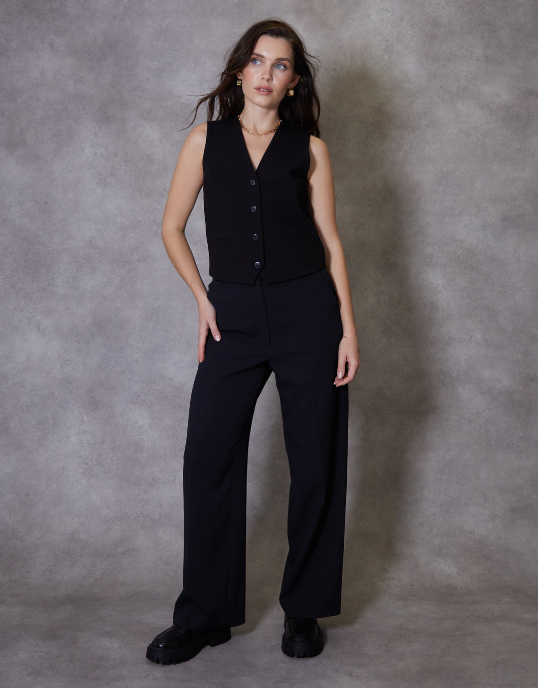 Black Tailored Waistcoat