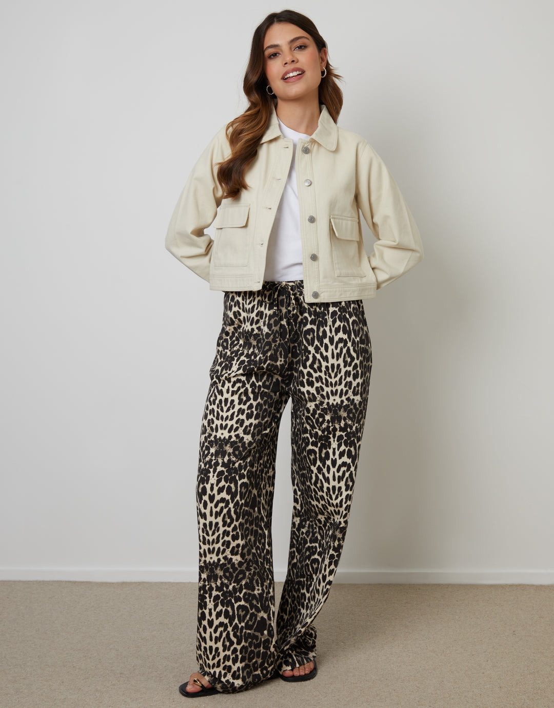 Ecru Boxy Denim Jacket