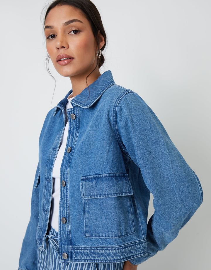 Mid Wash Boxy Denim Jacket
