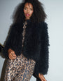 Black Mongolian Faux Fur Coat