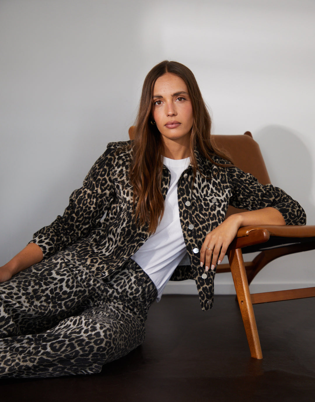 Leopard Print Denim Jacket