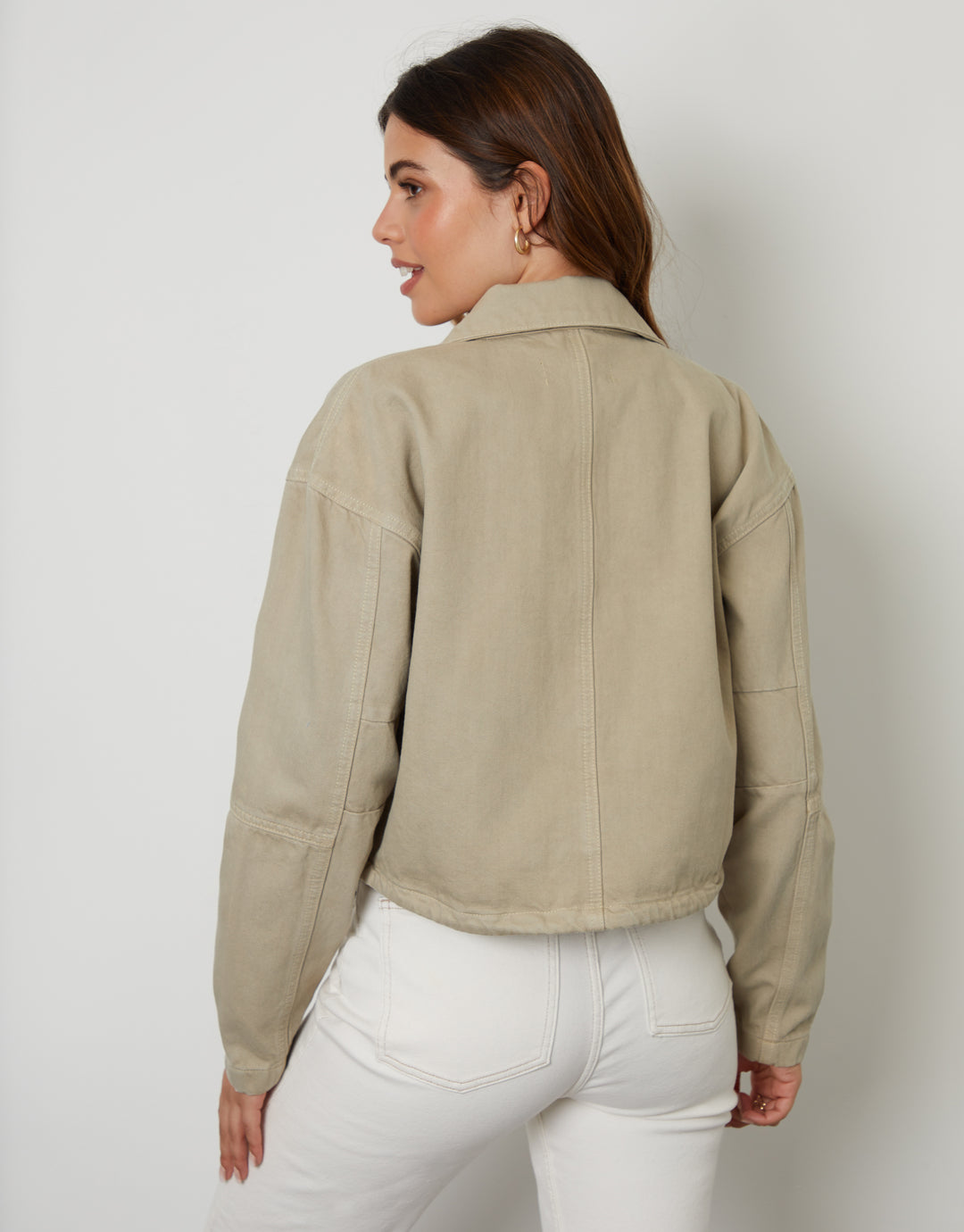 Sage Green Twill Utility Jacket