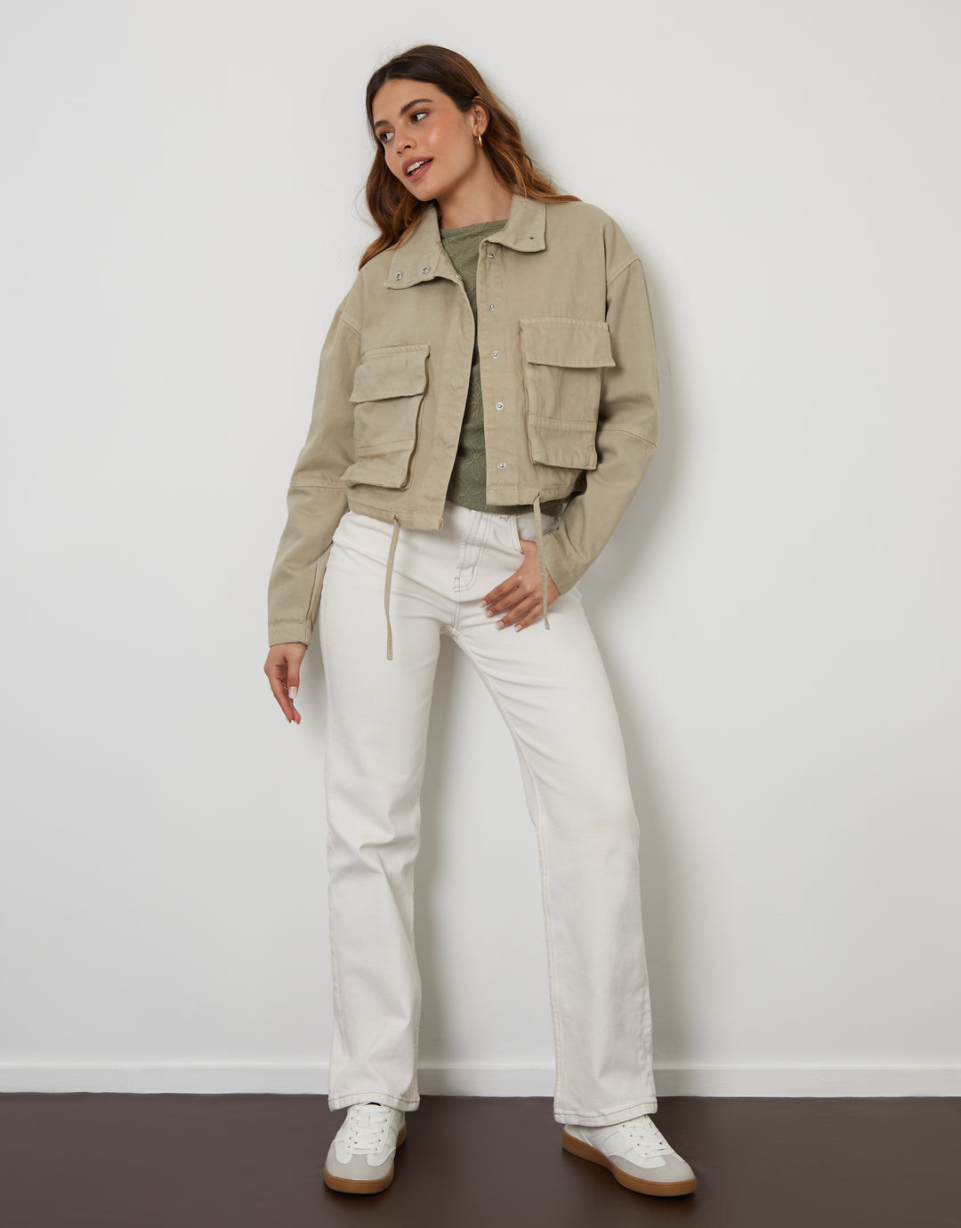 Sage Green Twill Utility Jacket