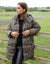 Leopard Mid Length Hooded Puffer Coat
