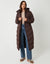 Padded Maxi Coat in Chocolate Brown