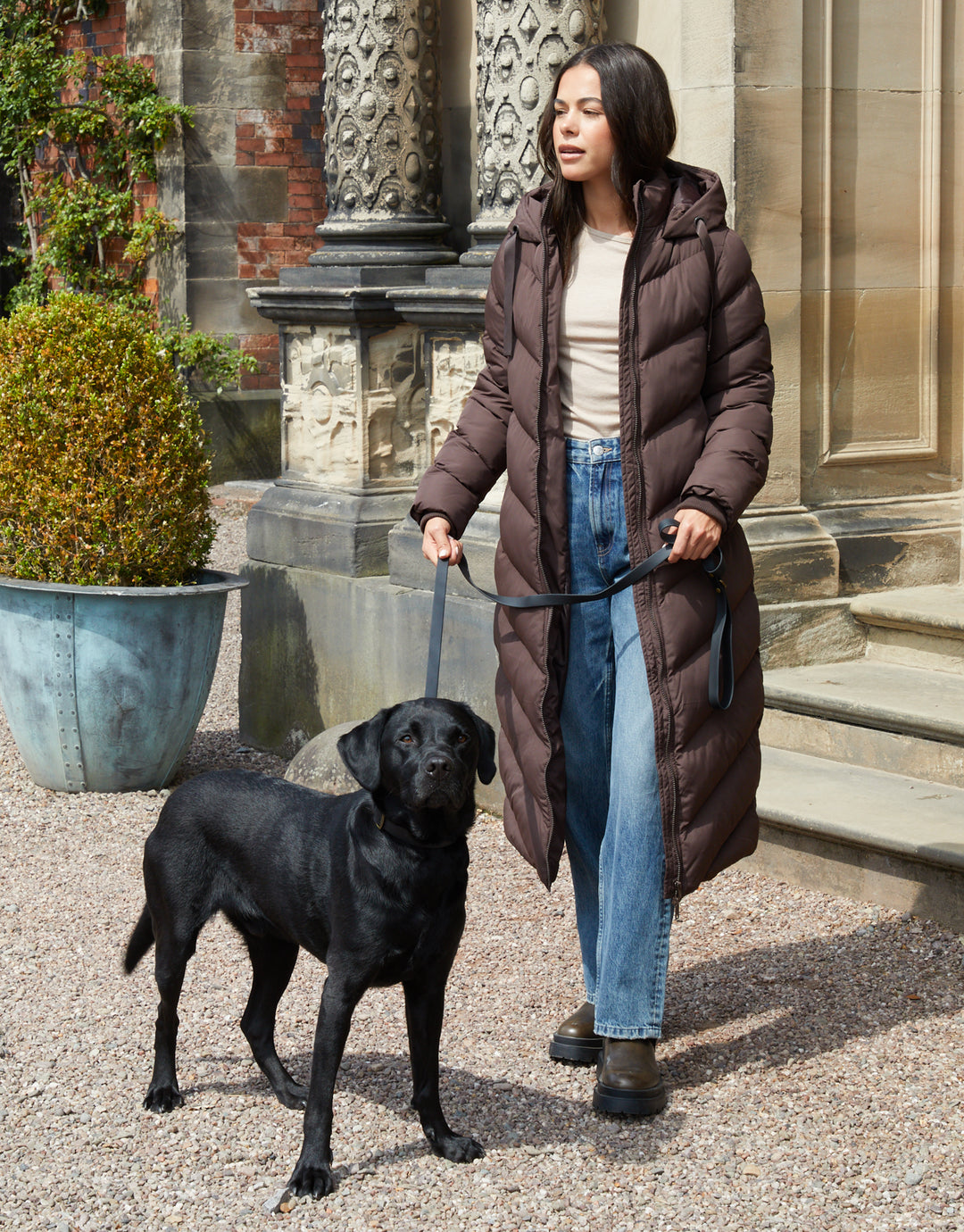 Chocolate Brown Padded Maxi Coat